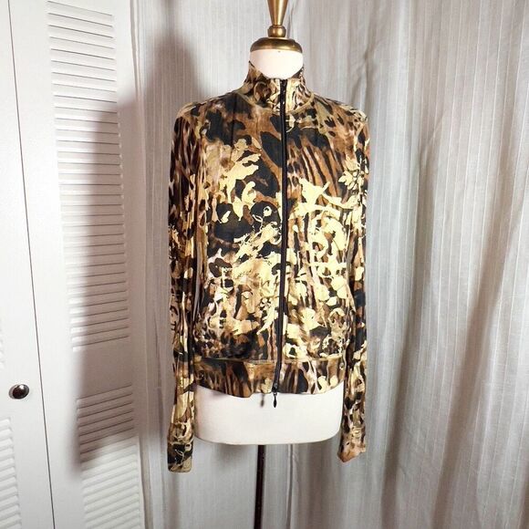 Joseph Ribkoff | Women’s | Jackets | M | Vintage Cheetah Gold Metallic Lightweig - Picture 1 of 5
